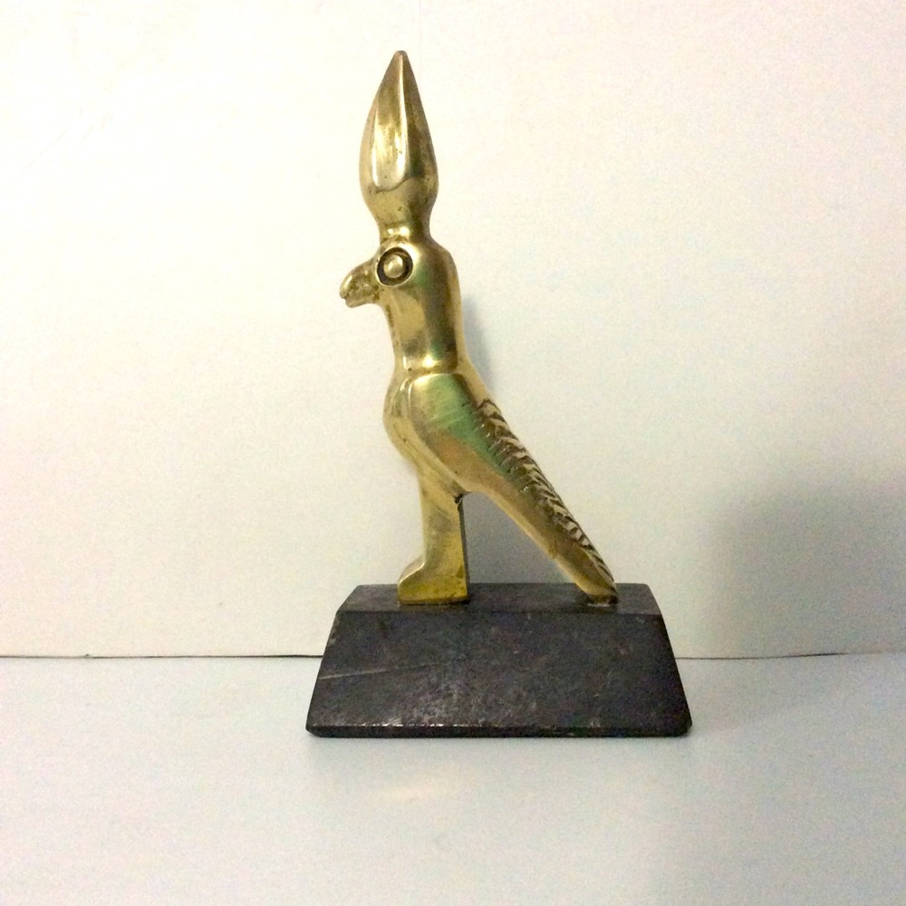 Solid brass Egyptian God Horus statue